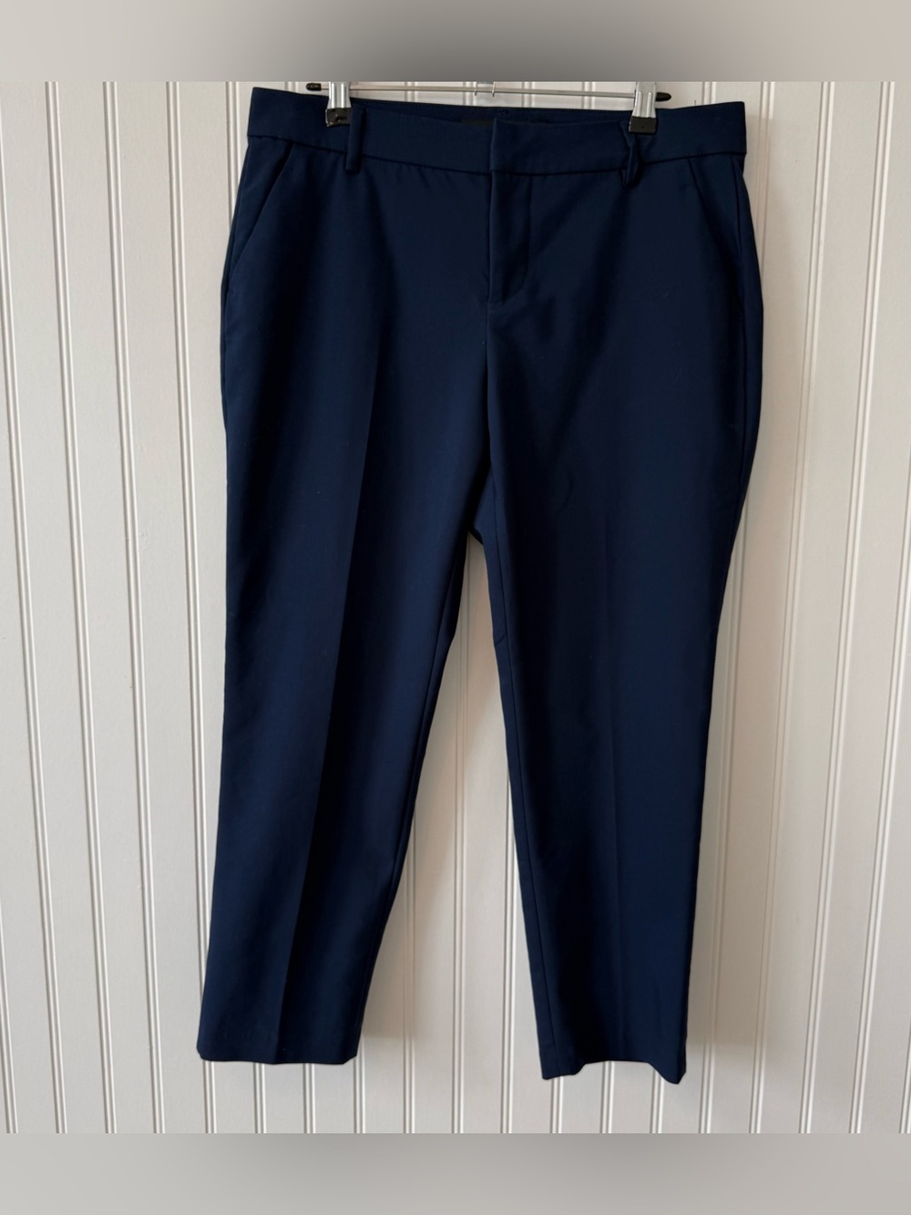 Liverpool Kelsey Knit Crop Ankle Trousers Size 8P Navy Blue Dress Pants